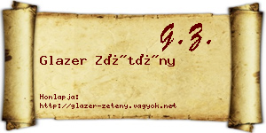 Glazer Zétény névjegykártya